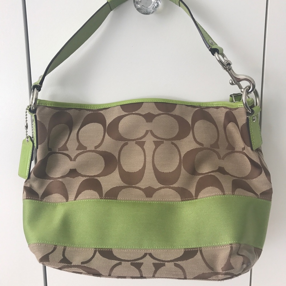Large coach signature shoulder bag